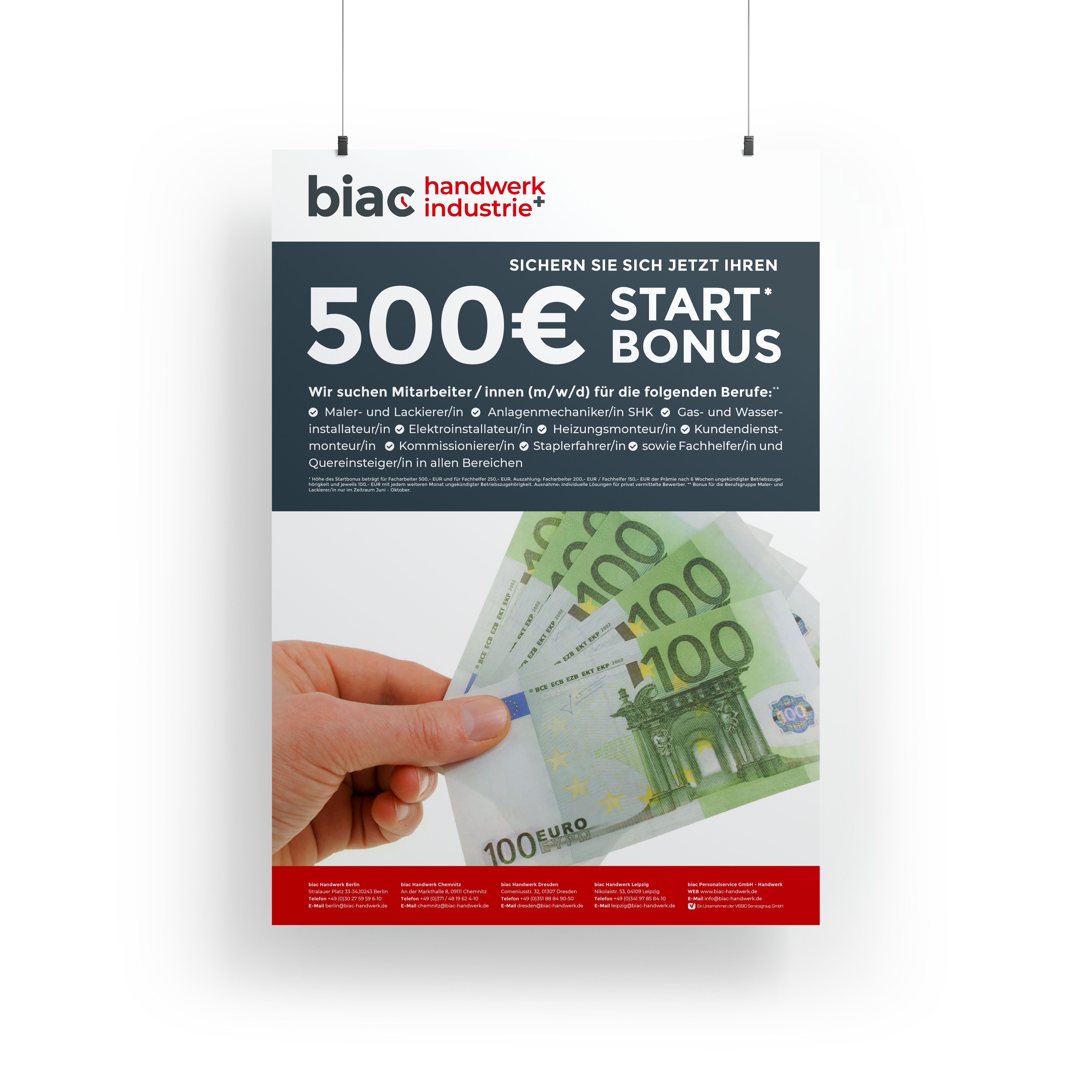 biac Handwerk | Startbonus